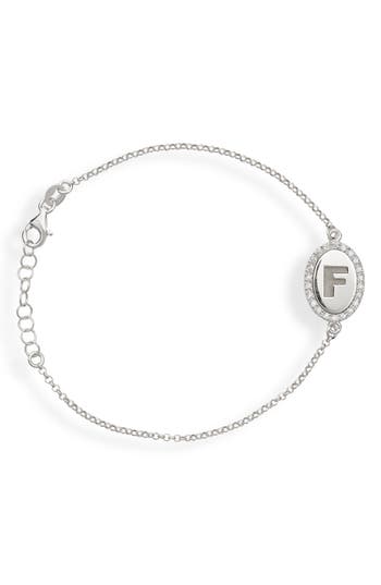 Meshmerise Diamond Initial Disc Bracelet In Metallic