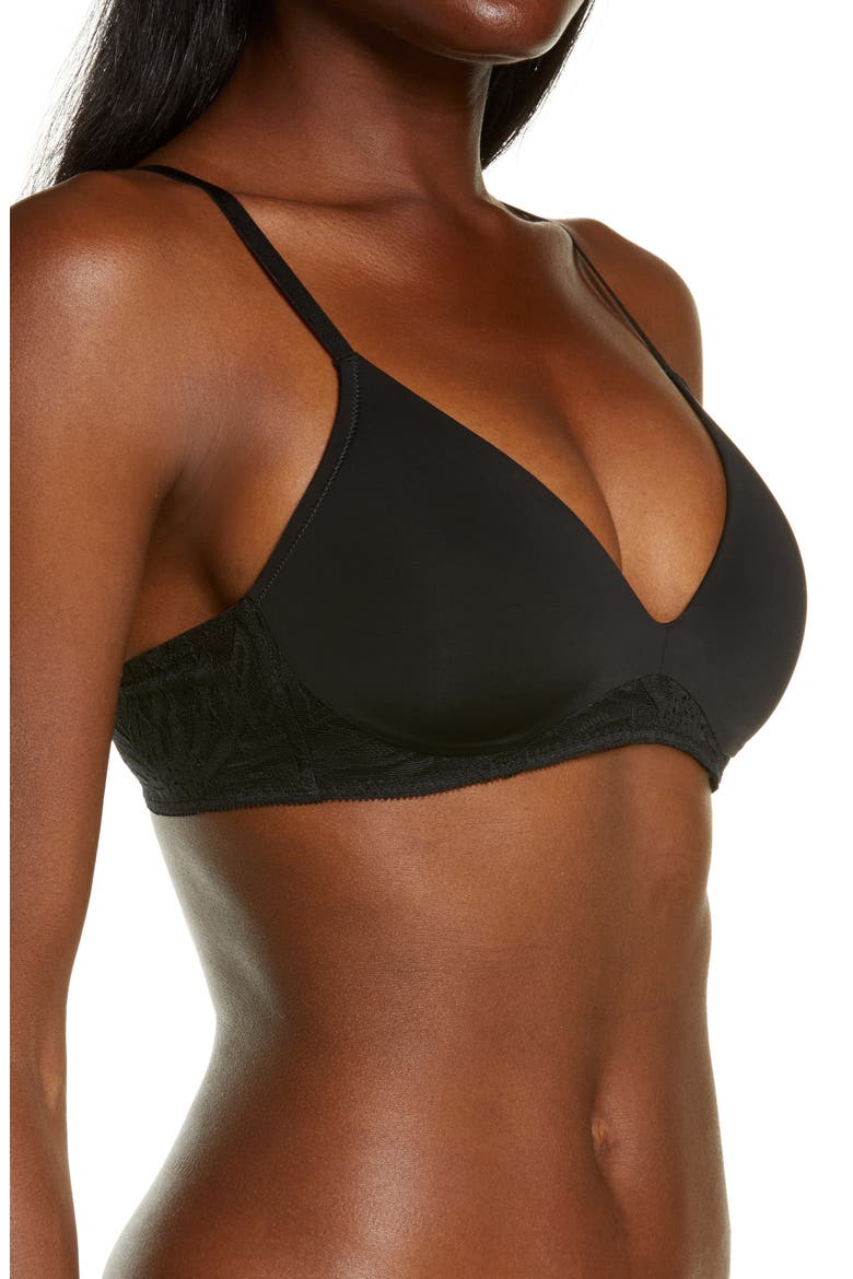 Sleek & Lace Wireless Lift Bra, Alternate, color, BLACK