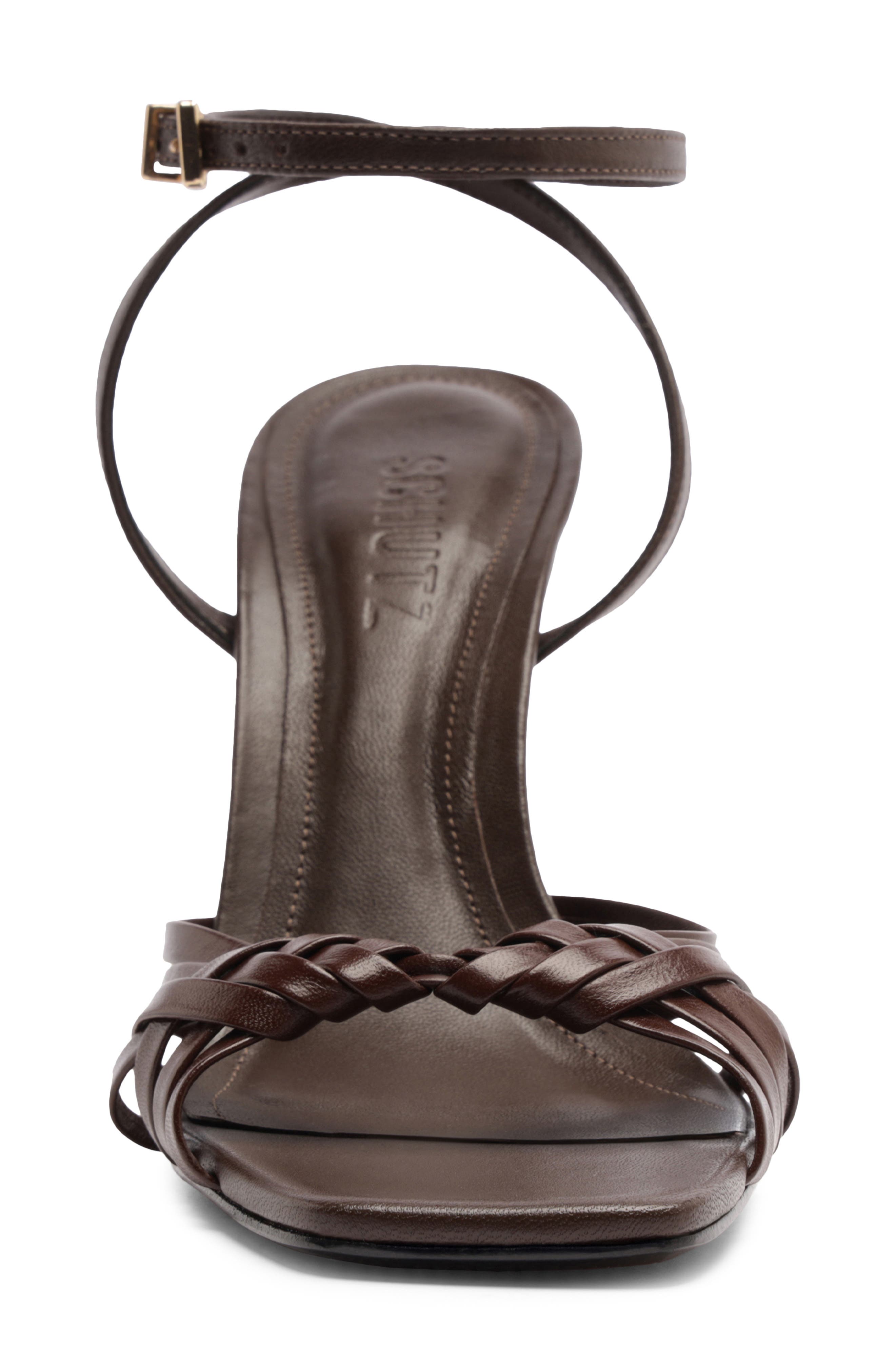 Schutz Tara Ankle Strap Sandal, Alternate, color, Chestnut Brown