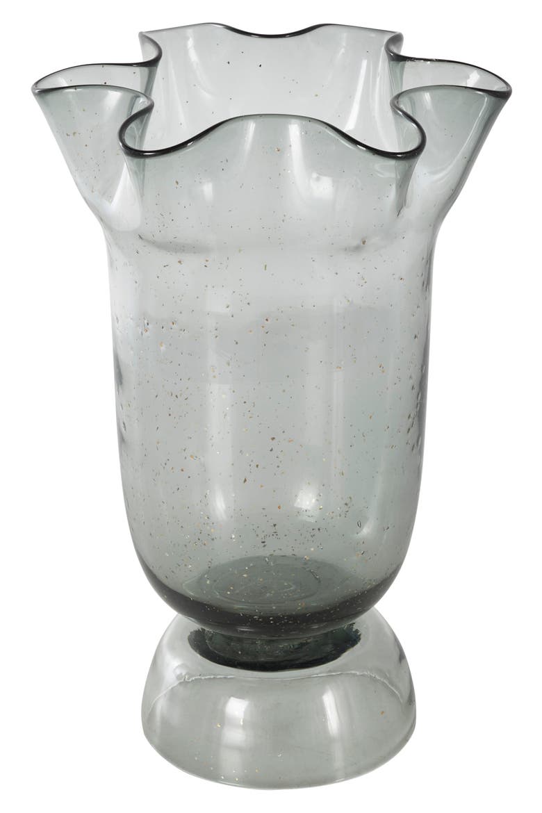Fluted Glass Vase, Main, color, BLACK