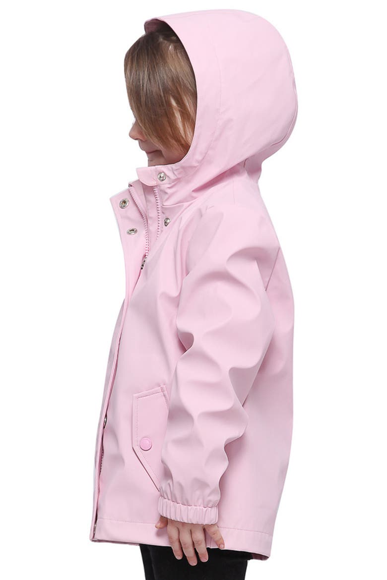 Kids' Waterproof Rain Coat Rubberized Jacket, Alternate, color, Seashell Pink