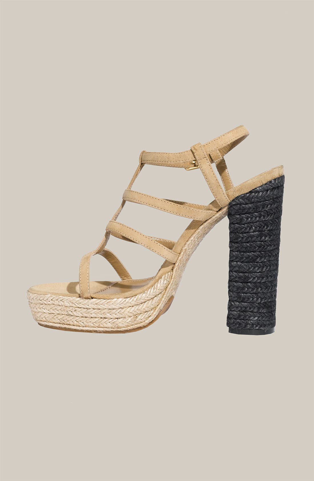 'Gipsy' Caged Espadrille Sandal, Alternate, color, BEIGE
