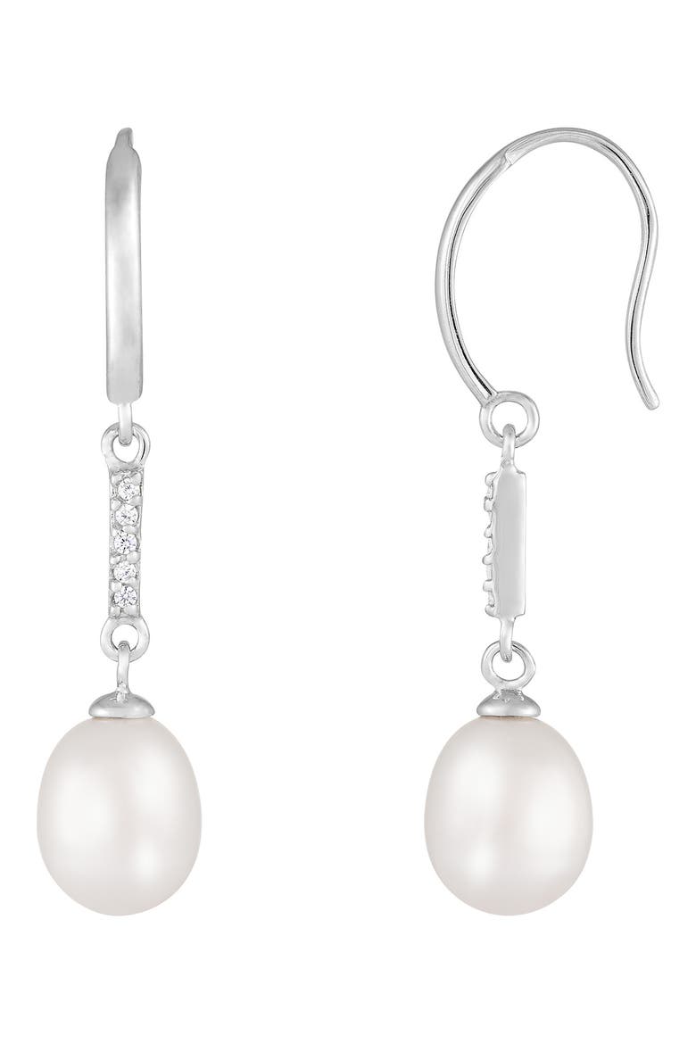Freshwater Pearl Drop Earrings, Alternate, color, WHITE