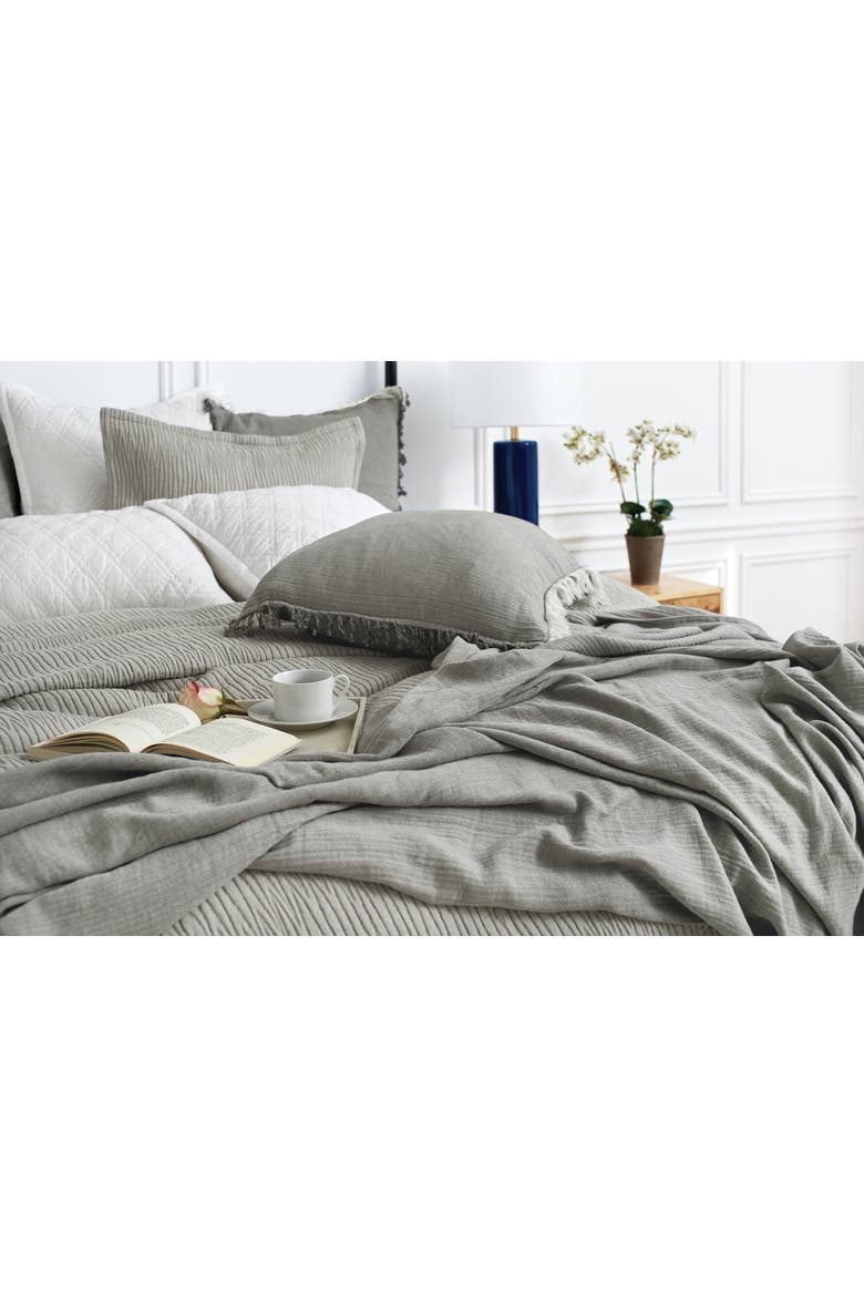50" x 70" Declan Ash Large Premium Luxury Woven 100% Cotton Throw Blanket, Alternate, color, Grey