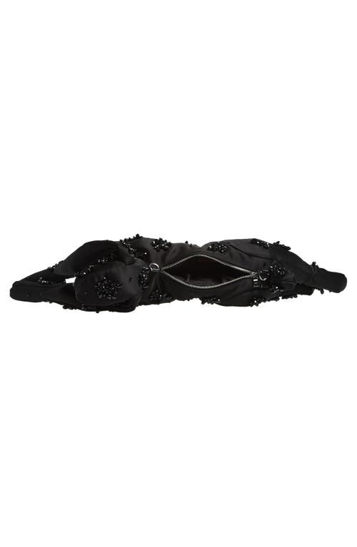 Simone Rocha Hare Embellished Turbo Satin Crossbody Bag In Black