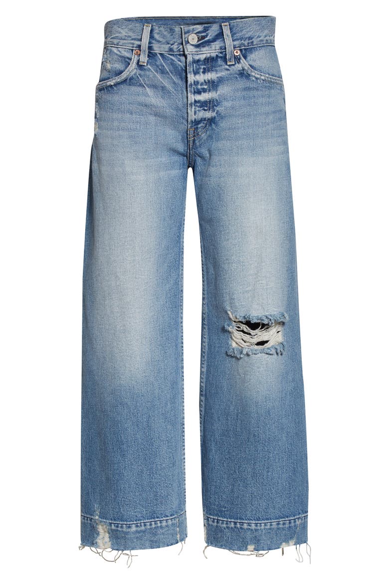 Audrey Ripped High Waist Wide Leg Crop Jeans, Alternate, color, UNDER PRESSURE