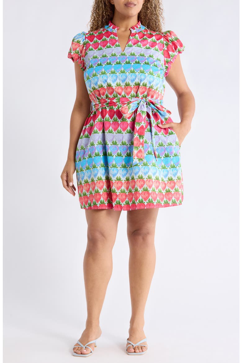 Pansie Floral Orela Shift Minidress, Main, color, PURPLE MULTI