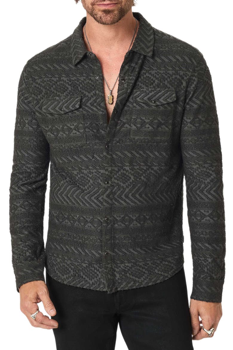 Glover Textured Snap-Up Western Shirt, Alternate, color, DK CHARCOAL