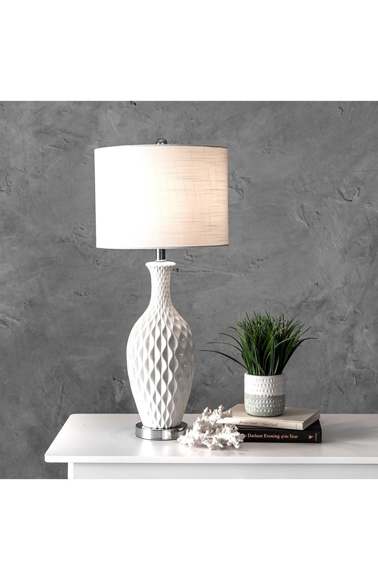 NULOOM 28" Celine Textured Ceramic Linen Table Lamp, Alternate, color,