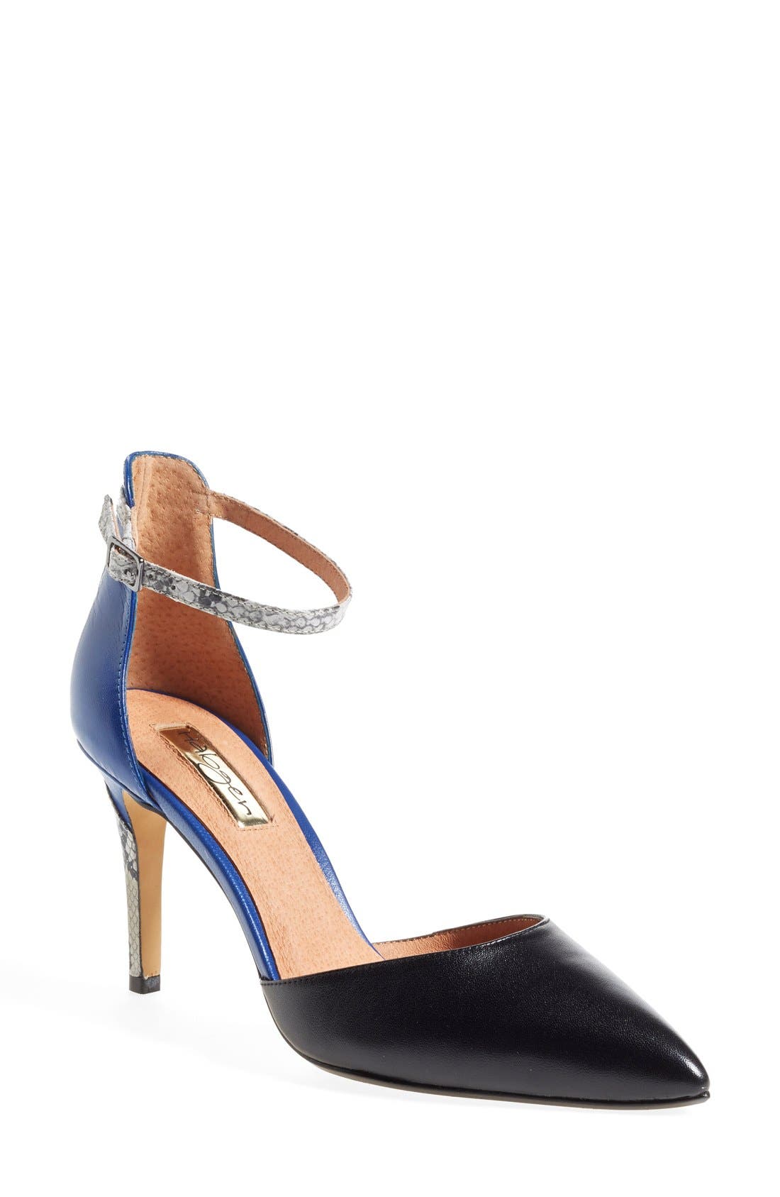 Halogen<sup>®</sup> Halogen 'Tia' Snake Embossed Leather Ankle Strap Sandal, Main, color, 