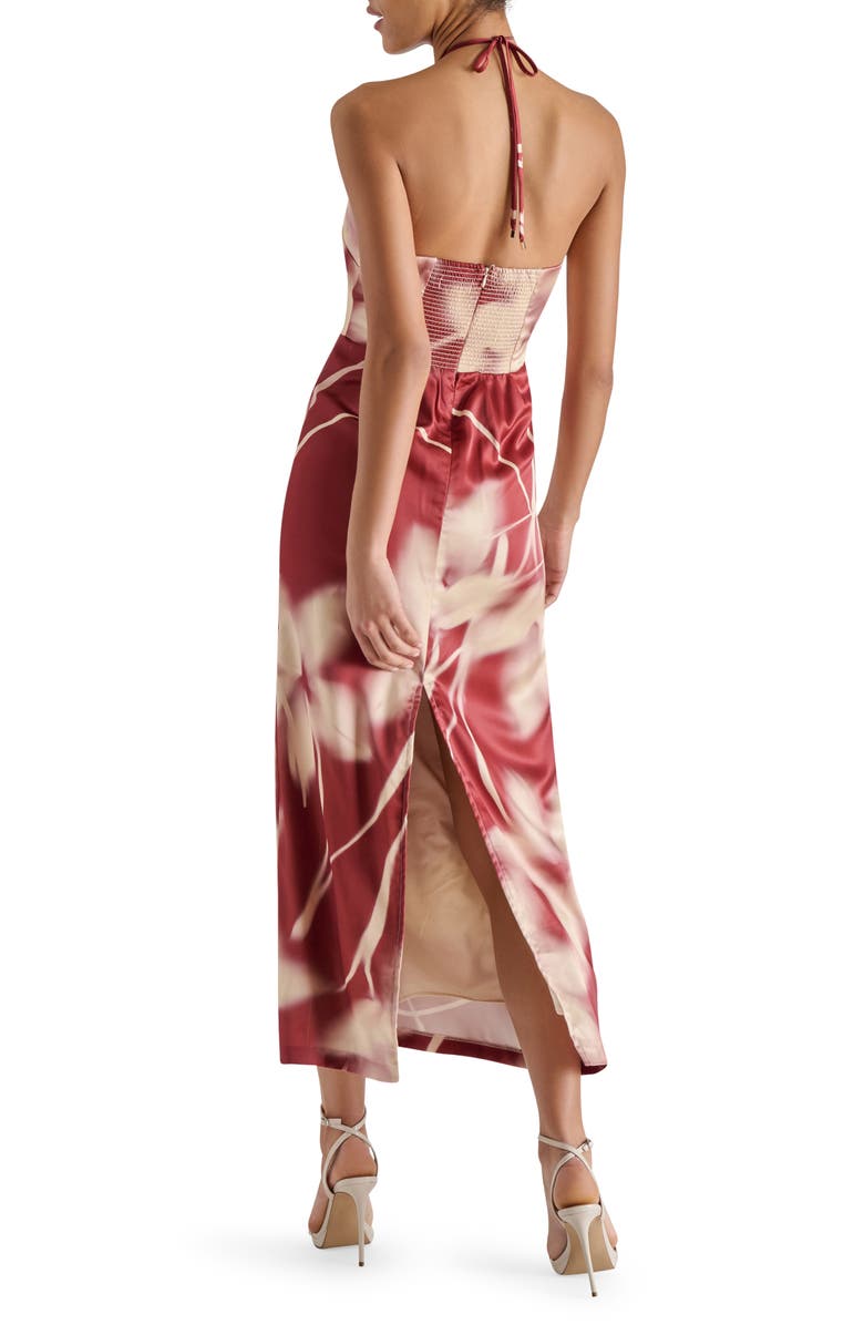 Steve Madden Oaklyn Floral Print Halter Dress, Alternate, color, Rust Multi