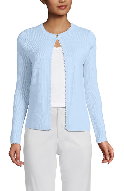 Lands' End Blend Scallop Edge Fitted Cardigan Sweater