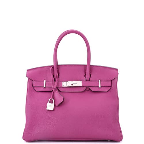 Pre-owned Hermes Hermes Birkin Handbag Pink Togo With Palladium Hardware 30 In Purple