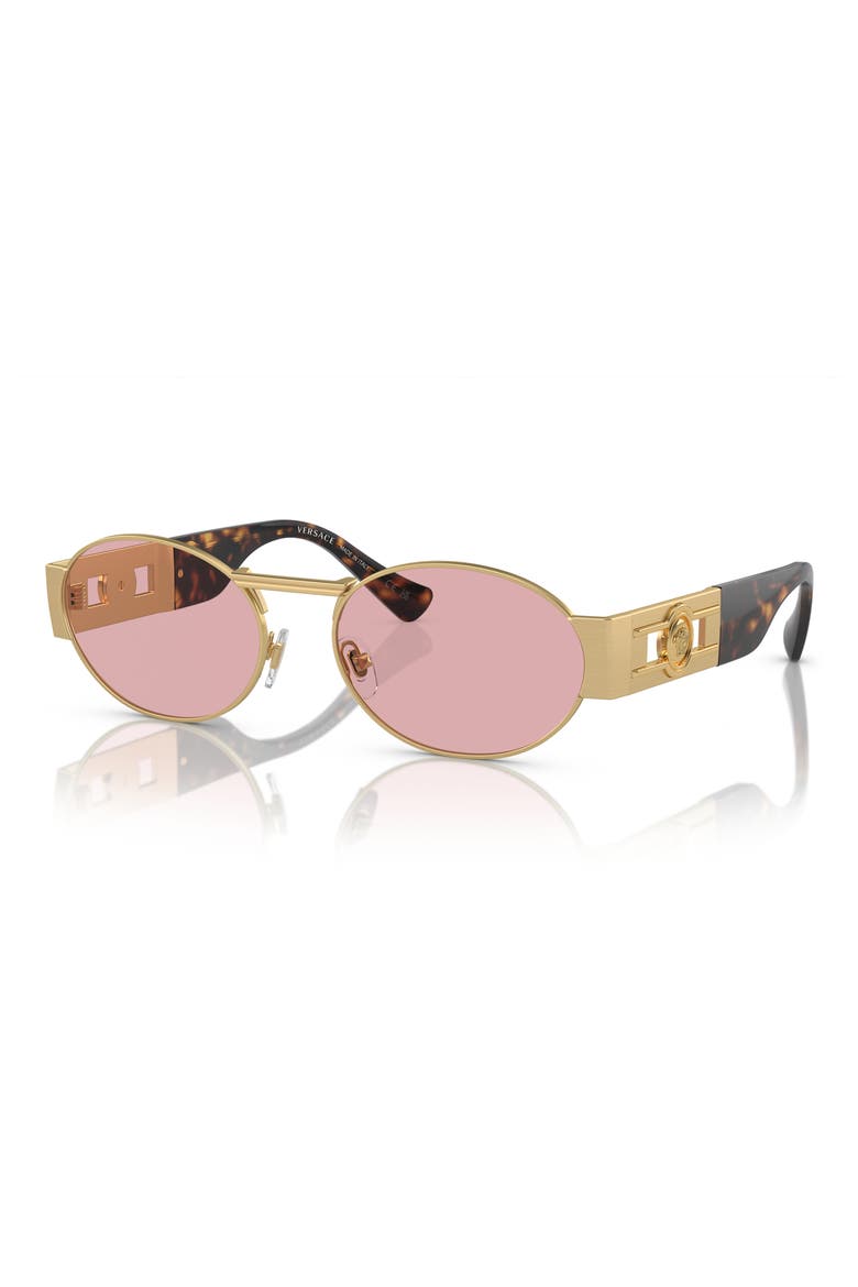 56mm Oval Sunglasses, Alternate, color, MATTE GOLD