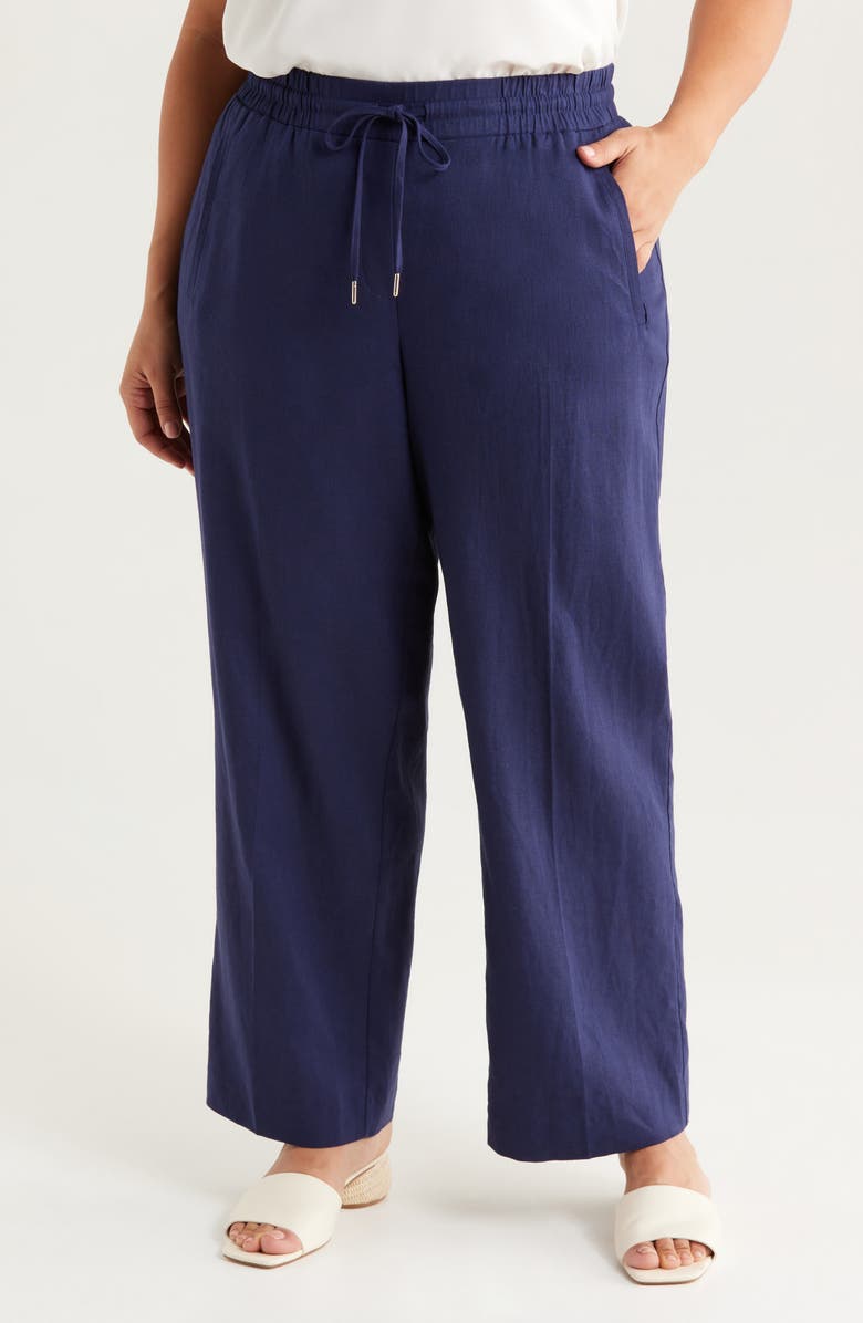 Jones New York Wide Leg Linen Blend Pants, Main, color,