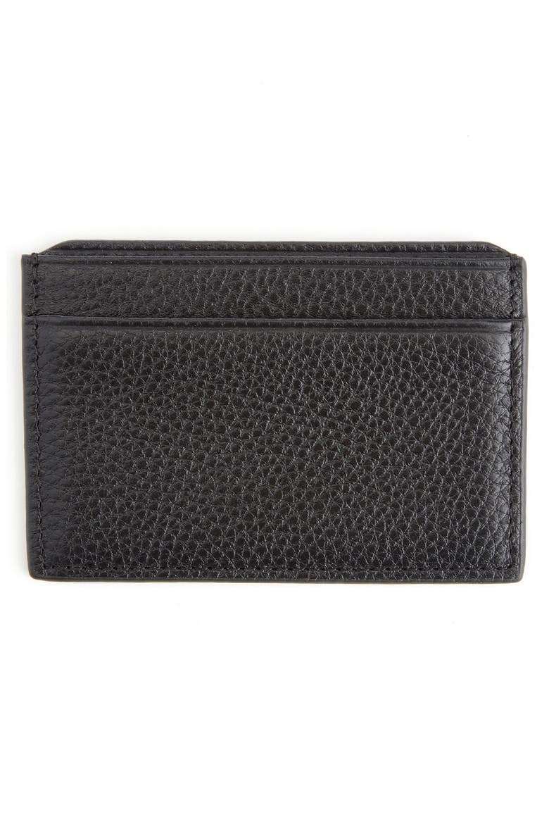RFID Leather Card Case, Alternate, color, BLACK