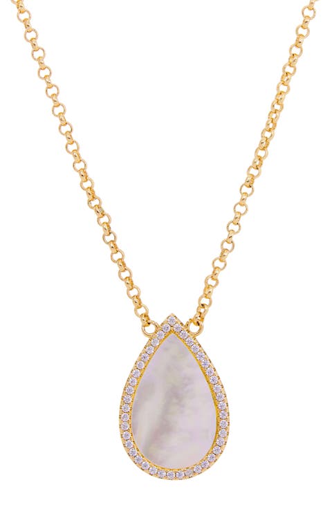 Mother of Pearl Drop Pendant Necklace