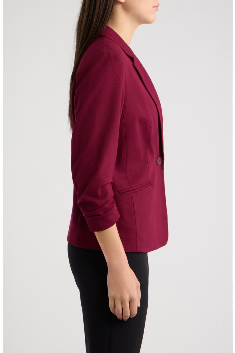 One Button Jacket with Scrunch Sleeves, Alternate, color, CHIANTI