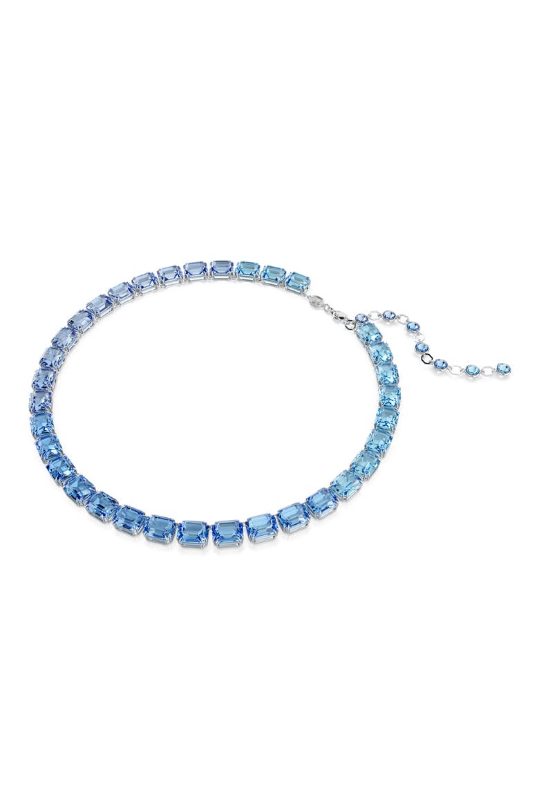 Millenia Crystal Collar Necklace, Main, color, BLUE