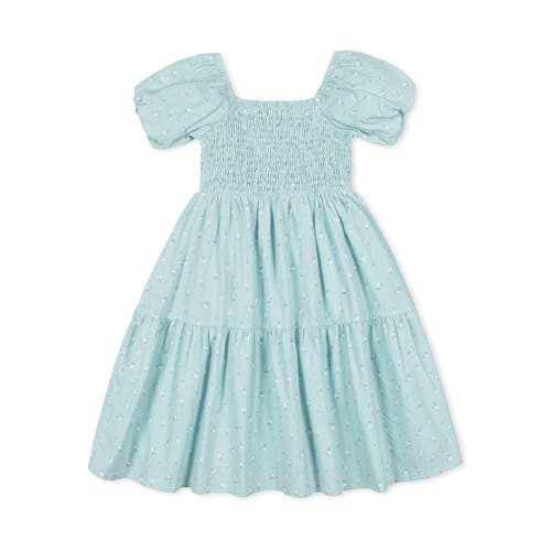 Hope & Henry Girls' Smocked Bubble Sleeve Dress, Kids In Tea Room Floral