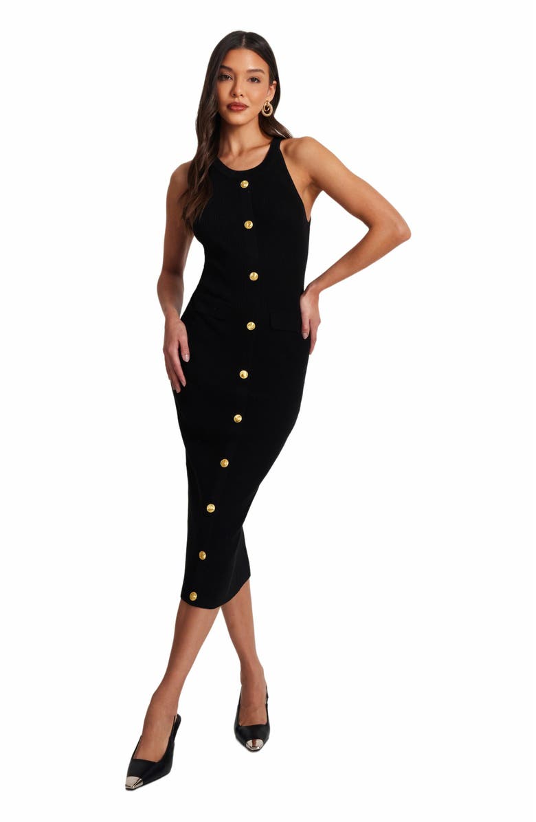 QUIZ Knit Halter Neck Dress, Main, color, 