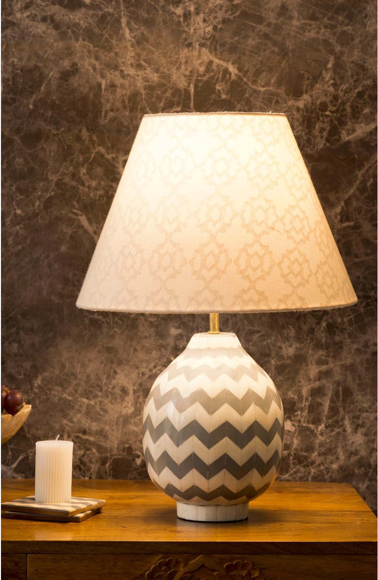 Mela Artisans Grey Herringbone Table Lamp, Alternate, color,