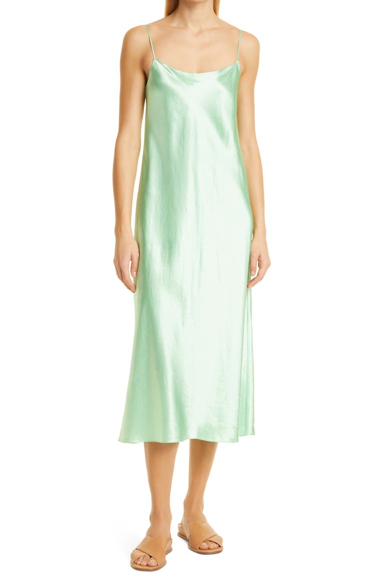 Satin Slipdress, Main, color, LIME