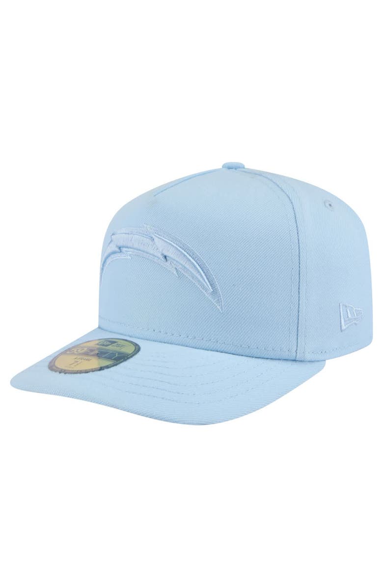 New Era Men's New Era Light Blue Los Angeles Chargers Color Pack A-Frame 59FIFTY Fitted Hat, Main, color, 
