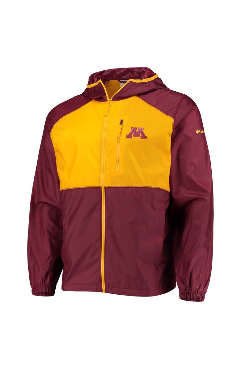 Columbia Men's Columbia Maroon/Gold Minnesota Golden Gophers Flash Forward Hoodie Full-Zip Lightweight Windbreaker, Alternate, color,