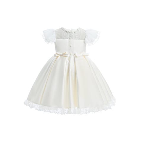 Lace-Trim Puff Sleeve Dress (Baby)