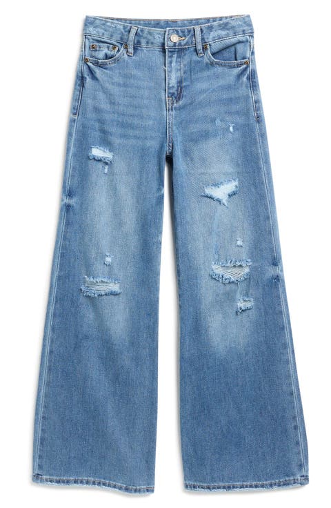 Kids' Distressed Wide Leg Jeans (Big Kid)