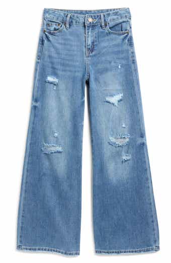 Tractr Kids' Distressed Wide Leg Jeans