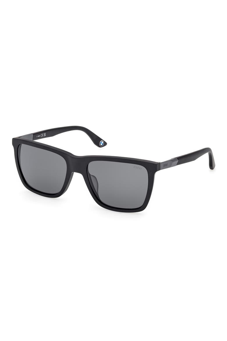 56mm Sunglasses, Alternate, color, MATTE BLACK / SMOKE