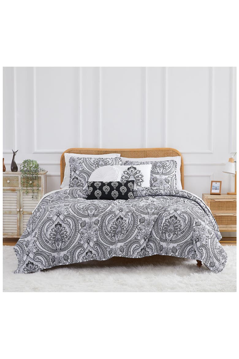 Pure Melody Quilt Bedding Set, Alternate, color, BLACK