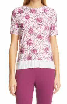 BOSS Edrabi Pleated Short Sleeve Top