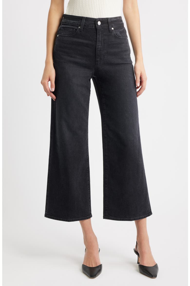 Anessa High Waist Ankle Wide Leg Jeans, Main, color, ASTRO BLACK