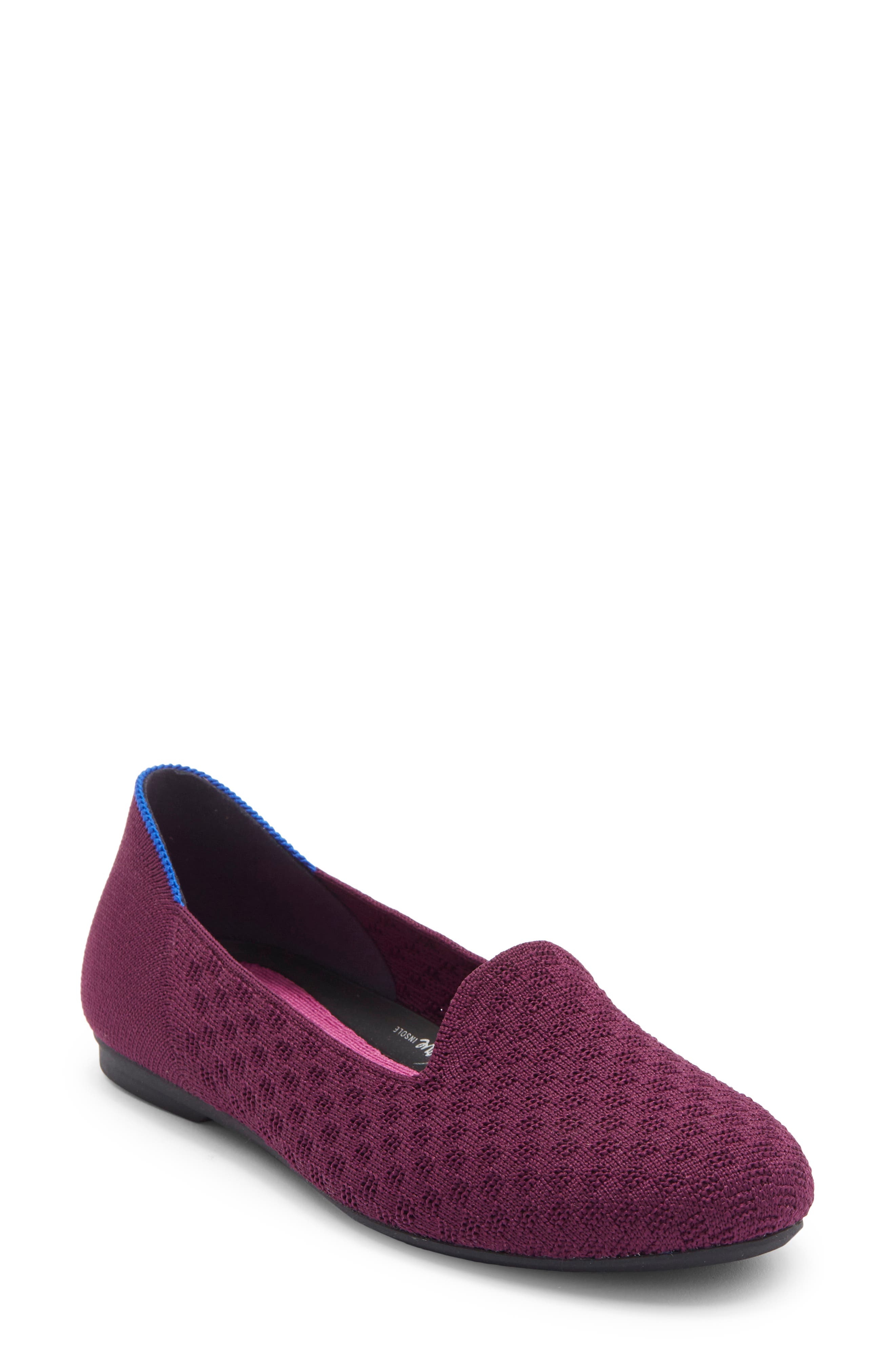 Lounge Knit Flat, Main, color, PLUM BASKETWEAVE