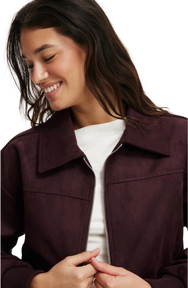 Cotton On Women's Sophie Faux Suede Bomber, Alternate, color, 