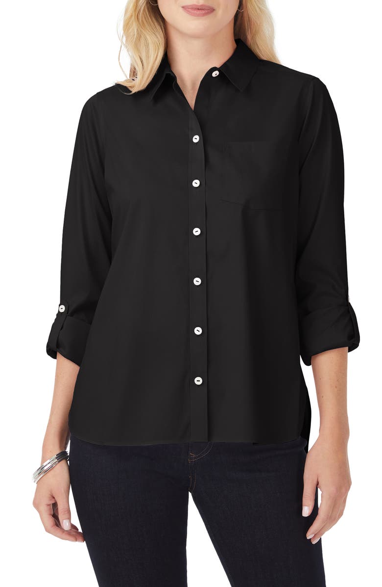 Foxcroft Cole Roll Sleeve Button-Up Shirt, Main, color,