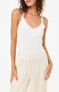 CAMI NYC Lani Lace Trim Rib Tank Top