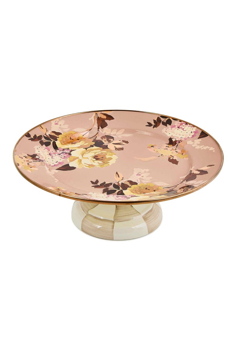 Wild Rose Mauve Small Pedestal Platter, Alternate, color, MAUVE