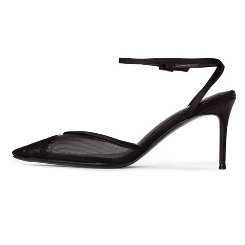 Black Suede Studio Cara 80 Mesh Pump In Black