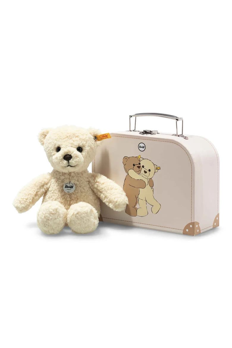Mila Teddy Bear Stuffed Animal & Suitcase, Main, color, BEIGE