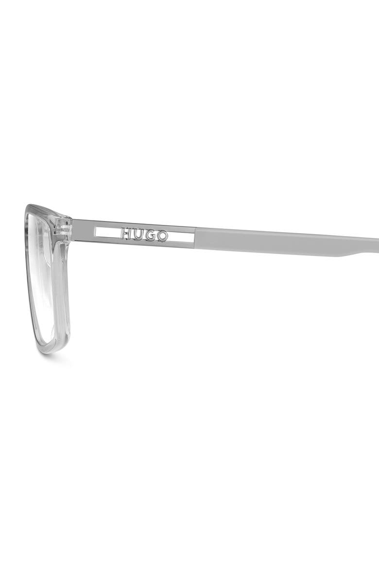 HUGO 55mm Rectangular Optical Glasses, Alternate, color, Grey