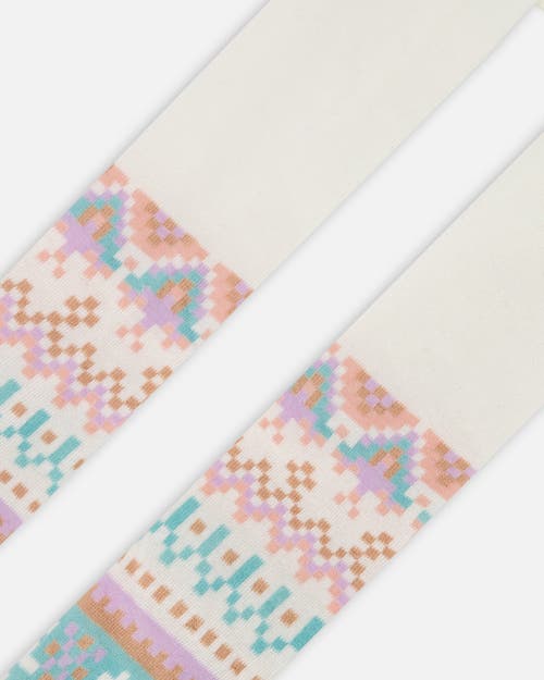 Deux Par Deux Knit Tights With Norwegian Jacquard In Neutral
