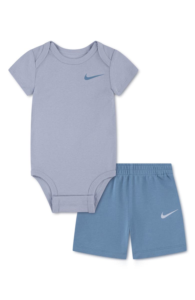 Nike Essentials Bodysuit & Shorts Set, Main, color, Work Blue