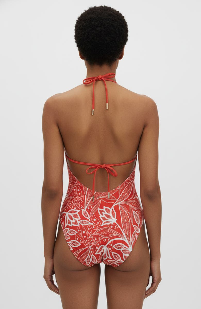 Jessie Zhao New York Ember Reversible One Piece Swimsuit, Alternate, color, Red