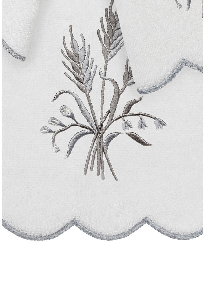 3-Piece Whitney Embroidered Turkish Cotton Towel Set, Alternate, color, WHITE/ GRAY