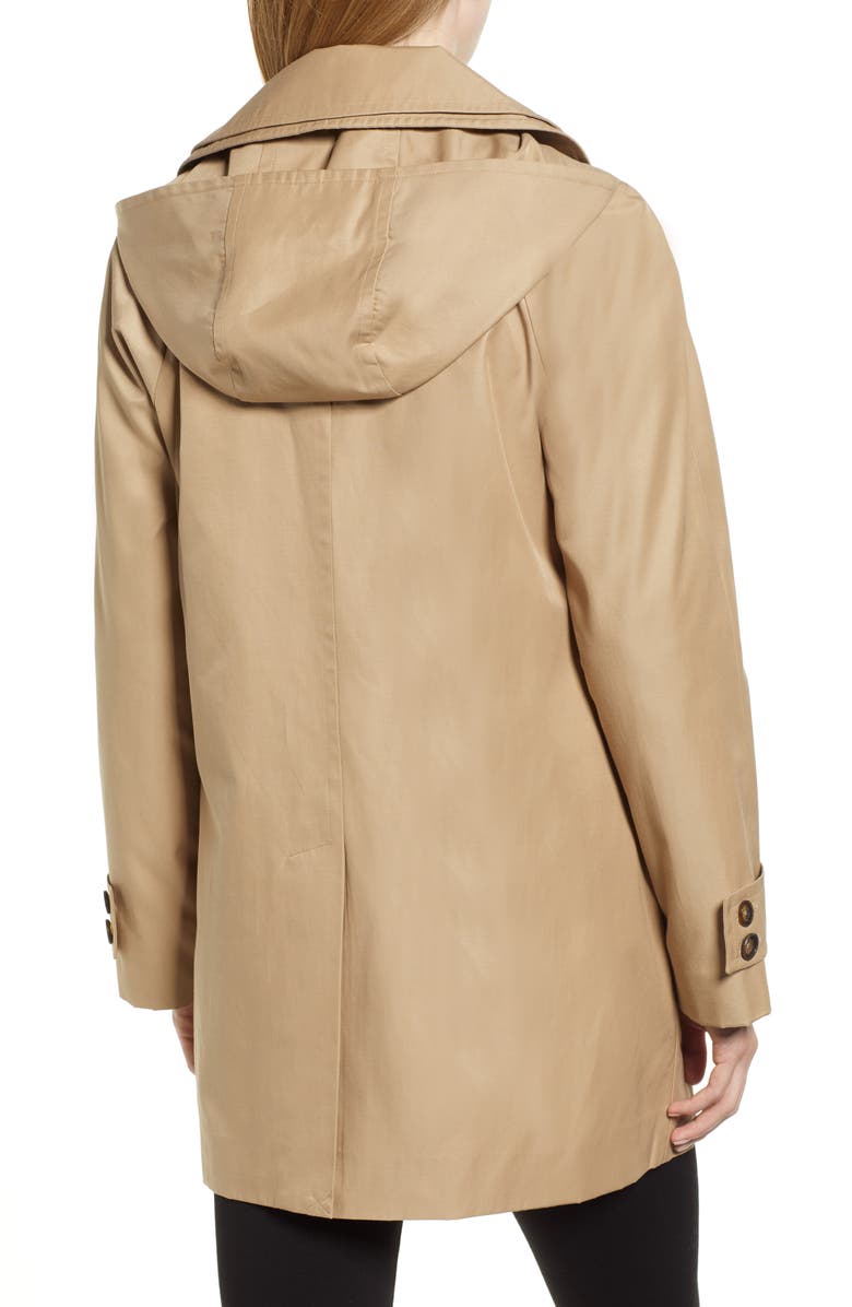 London Fog Removable Hood Raincoat, Alternate, color,