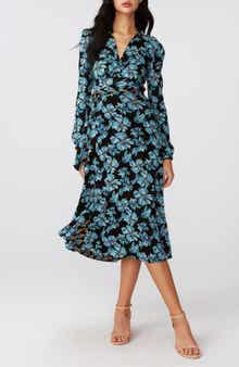 Diane von Furstenberg Phoenix Reversible Long Sleeve Midi Dress